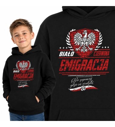BLUZA DZIECIĘCA Z KAPTUREM PATRIOTYCZNA EMIGRACJA BLUZA DZIECIĘCA Z KAPTUREM PATRIOTYCZNA EMIGRACJA